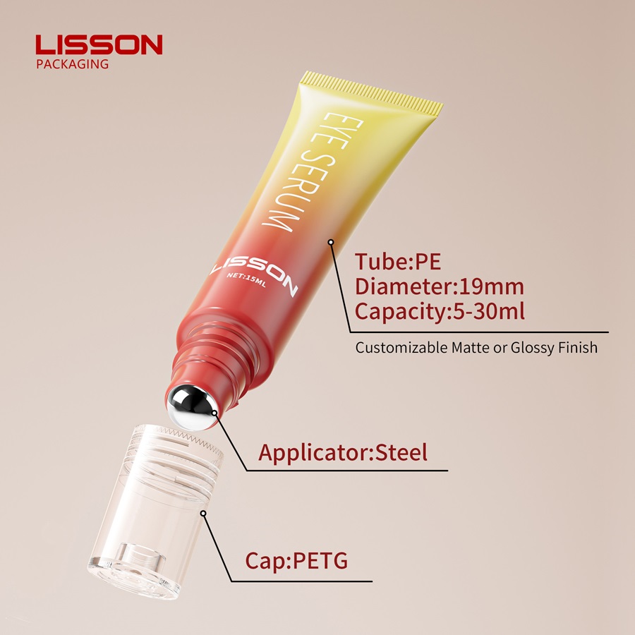 Steel Roller Ball Applicator PE Cosmetic Tube
