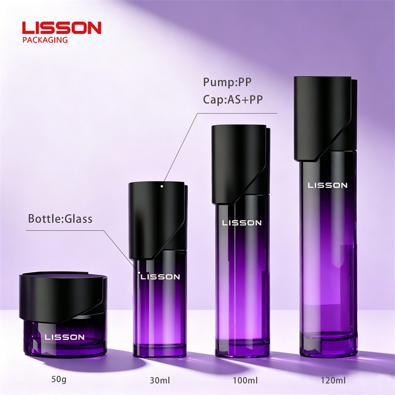 Purple Gradient Glass Cream Jar