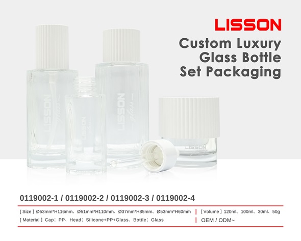 Custom Luxury Glass Cosmetic Bottle Set Packaging