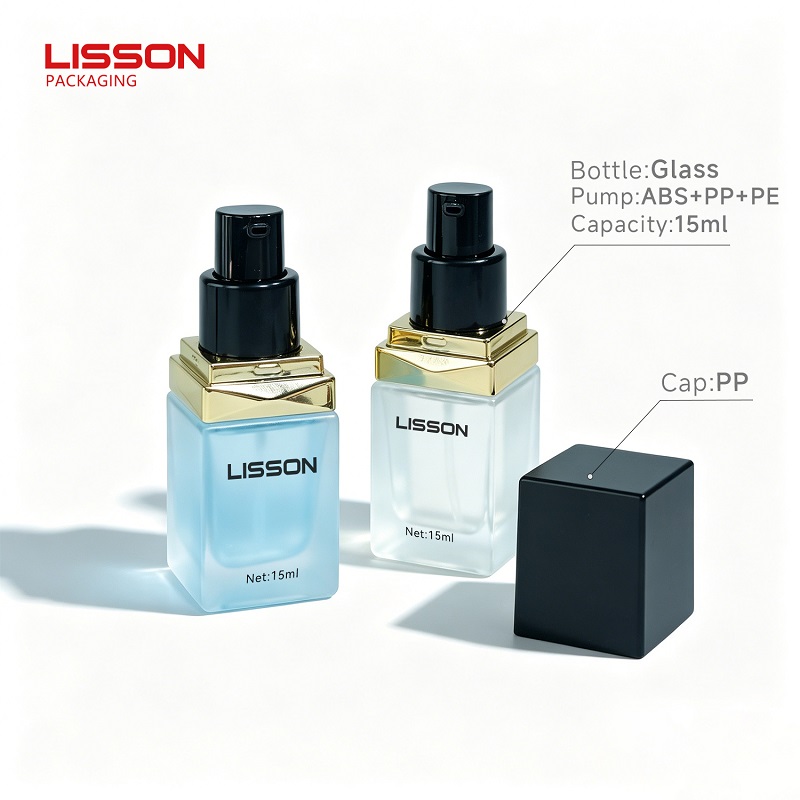 15ml Glass Foundation Bottle Component and Dimension Details