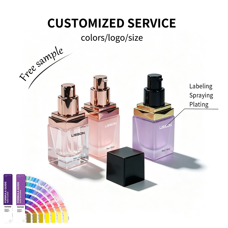 Custom Decoration Services for 15ml Square Glass Bottles