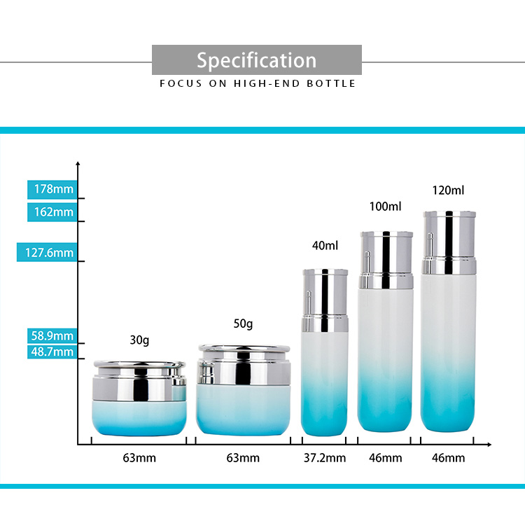 Technical Specifications and Dimensions for 30g 50g Jars and 40ml 100ml 120ml Bottles