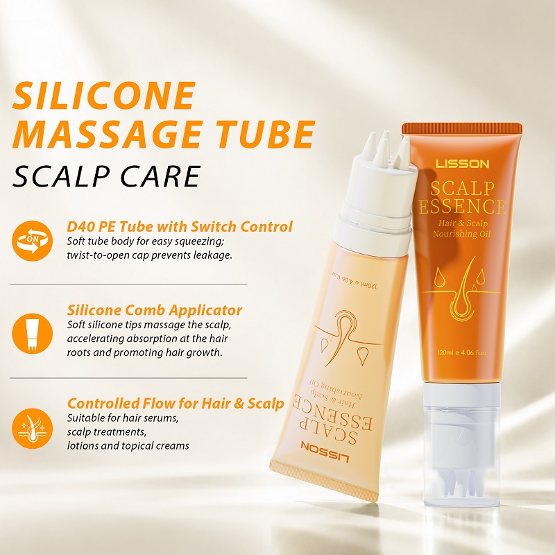 D40 scalp essence squeeze tube with silicone comb applicator