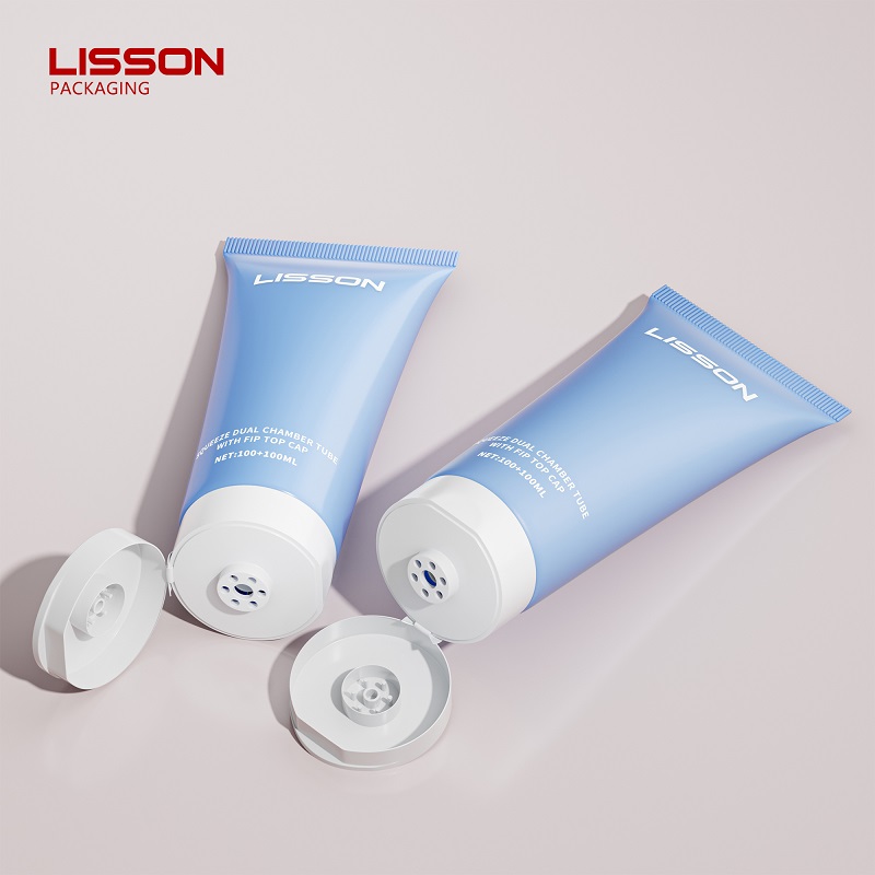 50mm Dual Chamber Cosmetic Tube With Flip Cap
