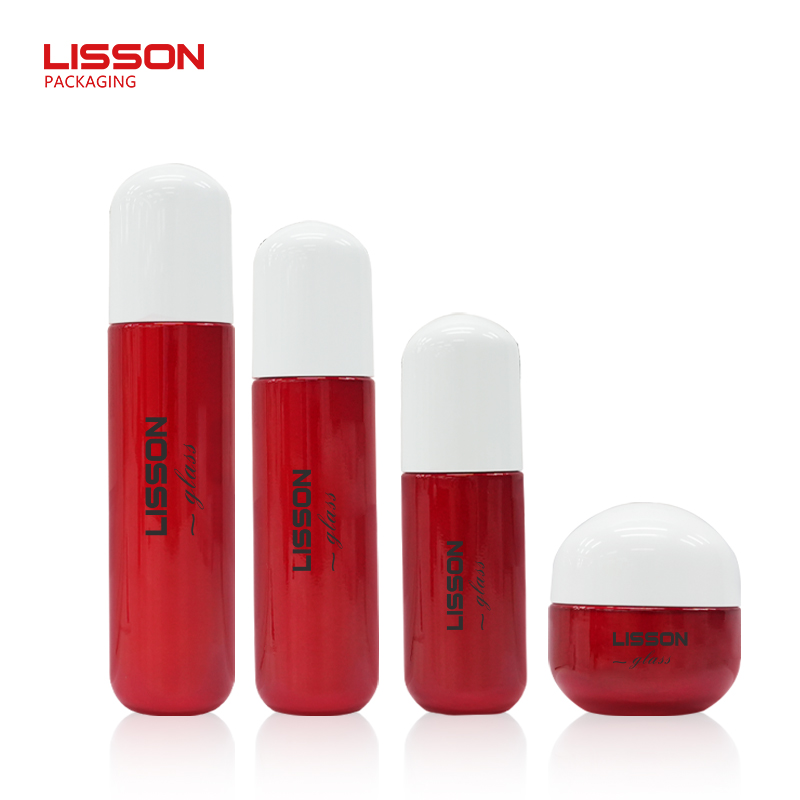 Luxury skincare glass bottle set